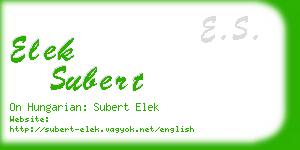 elek subert business card